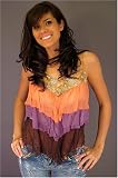 ABS Allen B Schwartz - ABS Allen B Schwartz Tiered Frayed Strappy Top
