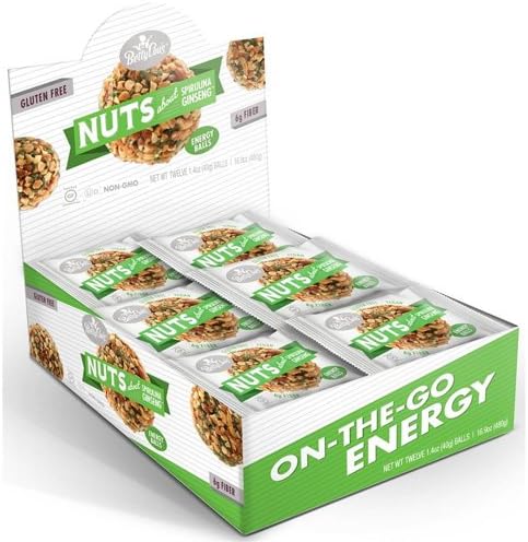 New - Betty Lou's Nut Butter Balls - Spirulina Ginseng - 1.4 oz - 12 ct
