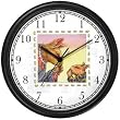 Mommy & Baby Bunny Rabbit Keeping Secret - from Hush Little Baby by Artist: Sylvia Long Wall Clock by WatchBuddy Timepieces (Slate Blue Frame)