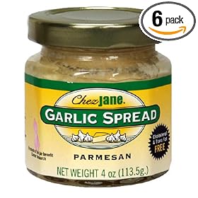 Chez Jane Garlic Spread, Parmesan, 4-Ounce Jars (Pack of 6)