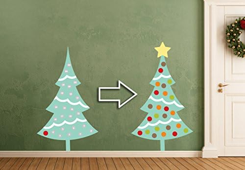 Retro Christmas Tree - 52"x30" Peel N Stick Decal - Christmas Countdown Calendar