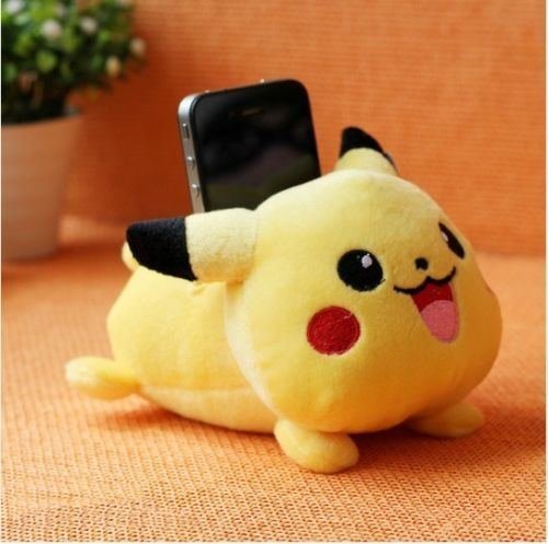 Super Cute Plush Soft Animal Toy Mobile Phone Stand Holder Seat (Pikachu)