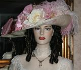 Kentucky Derby Hat Titanic Hat Edwardian Tea Party Hat NEW Design by Darna Rose Cavalier French Vanilla
