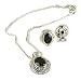 Sculpted Two-tone Pendant and Earrings Combo with title=