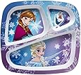 Zak! Designs 3-Section Plate featuring Elsa, Anna & Olaf from Frozen,  Break-resistant and BPA-free Plastic