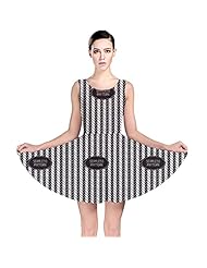 Polyester/Spandex Chevron Print Geometric Print Zig Zag Stretchy Vintage Skater Dress 