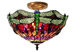 Tiffany Style Dragonfly Ceiling Lamp