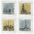 Romantic Cities Coaster - Set of 4