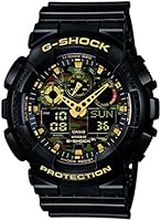G-Shock Men's Multicolour Dial Analogue and Digital Display Quartz Watch with Black Resin Strap GA-100CF-1A9ER