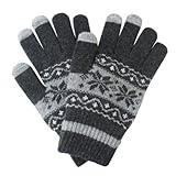 V28 Touch Screen Texting Gloves-works on All Touch Screen Phones,tablets Gps (2 Snowflake Dark Grey S/m)