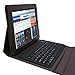 GSI Super Quality Wireless Waterproof Slim 2.0 Bluetooth Keyboard For Apple iPad Wifi/3G, iPad 2, iPhone 3G, 3GS, 4, iPod Touch, PC, Laptops, PS3 And Mobile Smart Phones - Built In iPad Padded Protection Cover, Folio Stand