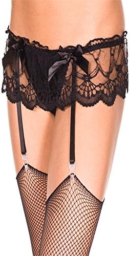 Sanbay Women's Sexy Underwear Black Lace Big Wave Removal Garter