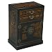 Antiqued Floral Wine Cabinet-Black