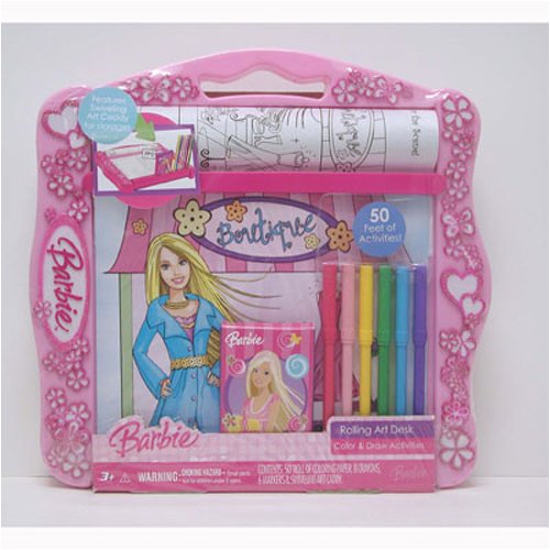 Childrens Toyshop  Toys : Barbie Rolling Art Plastic Desk