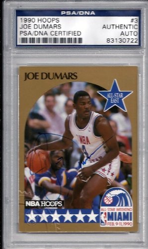 Joe Dumars Autographed/Hand Signed 1990 Hoops Card PSA/DNA Slabbed