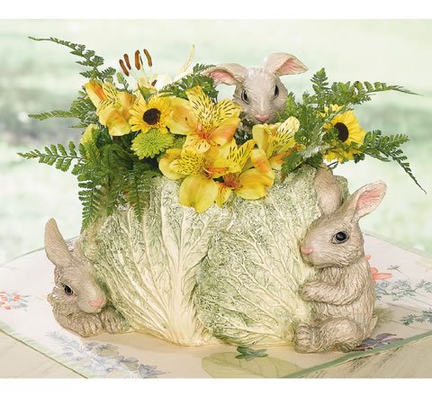 Bunnies & Cabbage Planter