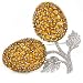 14K White Gold Citrine & Diamond Fruit & Leaf Pin