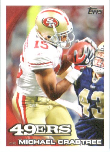 2010 Topps NFL Football Card # 222 Michael Crabtree - San Francisco 49ers - NFL Trading Card in a Protective ScrewDown Case!