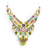 Ayala's Hip Fabrics Necklace in Magenta, Lime and Seafoam #8659 ANK ONK
