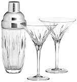 Marquis by Waterford Sheridan Martini Pair and Cocktail Shaker Set