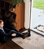 Dirt-Trapping Cotton and Microfiber Large Mud Rug with Non-Skid Latex Backing in Charcoal