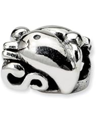 Sterling Silver Reflection Beads Collection Dolphin Bead Charm 4mm Hole (fits 3mm European Style Charm Bracelets)