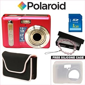 Polaroid i735 7MP 3x Optical/4x Digital Zoom Camera (Pink) + Deluxe DB ROTH Accessory Kit