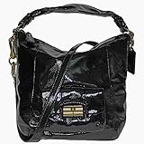 IMAGE OF Coach Kristin Patent Leather Shoulder Hobo Bag Purse Tote Black - Coach 16013BLK