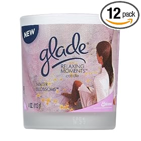 Glade Relaxing Moments Candle, Water Blossoms, 4-Ounce Jars (Pack of 12)