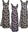 Typhoon - Hawaiian Long Tank Dress in Black, Navy Blue and Purple