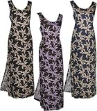Typhoon - Hawaiian Long Tank Dress in Black, Navy Blue and Purple
