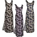 Typhoon - Hawaiian Long Tank Dress in Black, Navy Blue and Purple