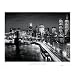 Manhattan Night (Skyline, Bridge, WTC) Art Poster Print - 16" X 20"