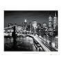 Manhattan Night (Skyline, Bridge, WTC) Art Poster Print - 16" X 20"