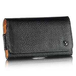 Black Napa Leather Case Pouch For Verizon Iphone 4 (Iphone 4 CDMA)