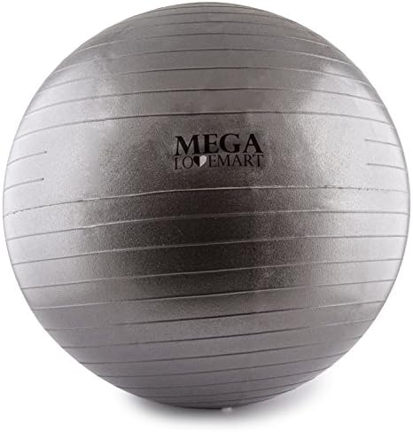 MEGALOVEMART® Gray Anti-Burst Exercise Balance Stability Fitness Yoga Ball w/ Pump - 55cm
