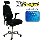 MyComfort® Orthojust G1 - Adjustable Ergonomic Office Chair with Intelli-Gel - Neck, Back & Lumbar Support - Black