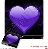Sony PS3 Slim Skin - Glass Heart Grunge Purple
