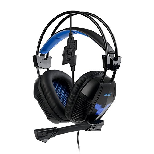 [New 2016] iXCC Howler Gaming Headset Headphones, In-Line Controls, Mic, HD Sound, Noise Canceling for PC, Mac, PS4, Xbox 360, Laptops, Tablets, More