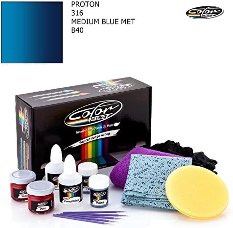PROTON 316 / MEDIUM BLUE MET - B40 / COLOR N DRIVE TOUCH UP PAINT SYSTEM FOR PAINT CHIPS AND SCRATCHES / PRO PACK