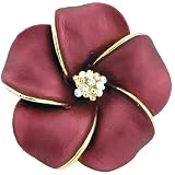Red Hawaiian Hibiscus Swarovski Crystal Flower pin brooch and Pendant
