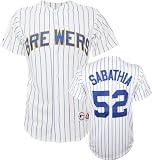 C.C. Sabathia Milwaukee Brewers Pinstripe MLB Replica Jersey
