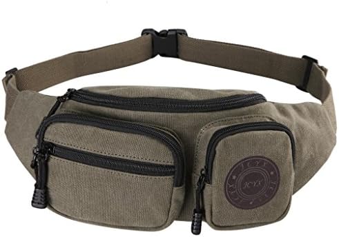 JCYX Canvas Sports Multi-purpose Dumpling Shaped Waist Bag Chest Pack Fanny Pack Army-green