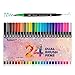 Dual Brush Markers for Adult Coloring Books, 24 Colored Fine Point Marker Pen for Back to School Supplies Bullet Journaling Note Taking Drawing
