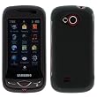 GTMax Durable Hard Rubber Snap On Crystal Cover Case - Black for Verizon Samsung Reality SCH-U820 CDMA Cell Phone