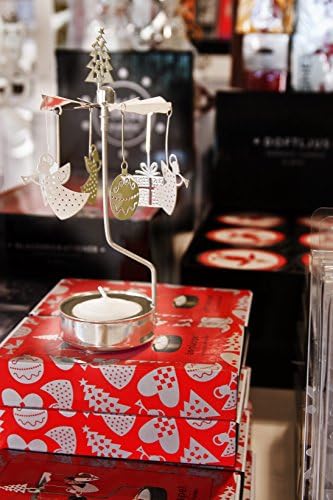Christmas Icon Spinning Carousel Tea Light - Angel, Ornament, Present & Heart