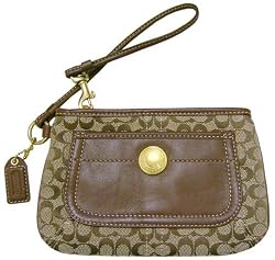 Coach Ergo Signature Khaki/Tobacco Wristlet
