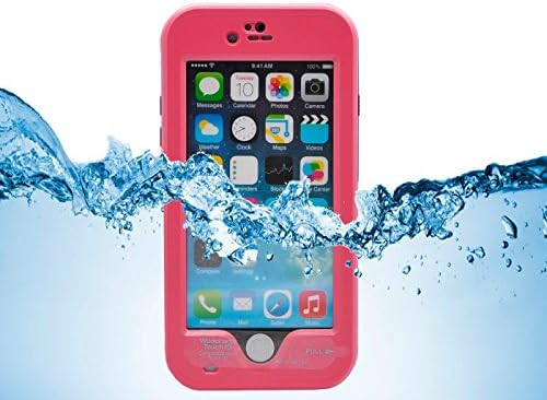 Engadget Zone ***January 5th Model UPDATE*** Waterproof Shockproof Dirtproof Snowproof Triple Layer Kick-Stand Armor Case Cover For iPhone 6 4.7" (Rose Red)