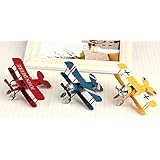 Bemodst&reg; 3pc/Lot Vintage Metal Planes Model Iron Retro Aircraft Glider Biplane Pendant Model Airplane kids Toy Home Christmas Decoration