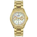 GUESS? Women's 11609L Waterpro Gold-Tone Crystal Accented Watch